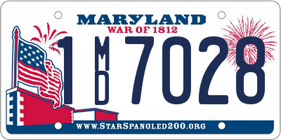 MD license plate 1MD7028