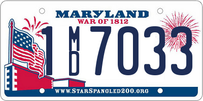 MD license plate 1MD7033