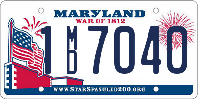 MD license plate 1MD7040