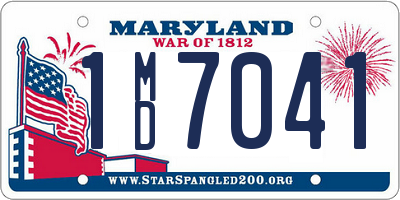 MD license plate 1MD7041