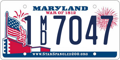 MD license plate 1MD7047