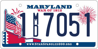 MD license plate 1MD7051