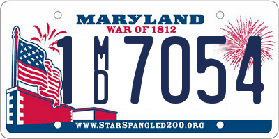 MD license plate 1MD7054