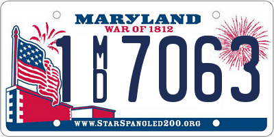 MD license plate 1MD7063