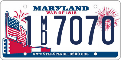 MD license plate 1MD7070