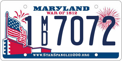 MD license plate 1MD7072