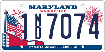 MD license plate 1MD7074