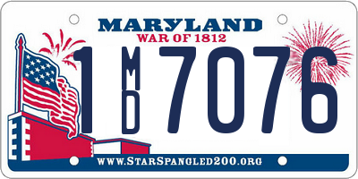 MD license plate 1MD7076