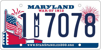 MD license plate 1MD7078