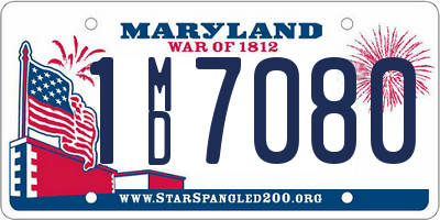MD license plate 1MD7080