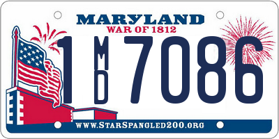 MD license plate 1MD7086