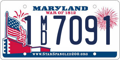 MD license plate 1MD7091