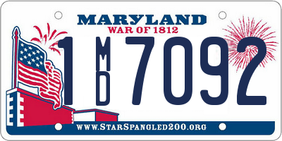 MD license plate 1MD7092