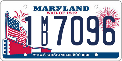 MD license plate 1MD7096