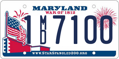 MD license plate 1MD7100