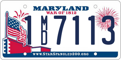 MD license plate 1MD7113