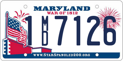 MD license plate 1MD7126