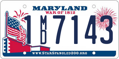 MD license plate 1MD7143