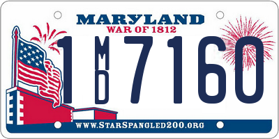 MD license plate 1MD7160