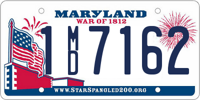 MD license plate 1MD7162