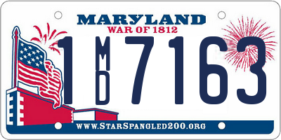 MD license plate 1MD7163