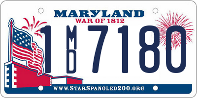 MD license plate 1MD7180