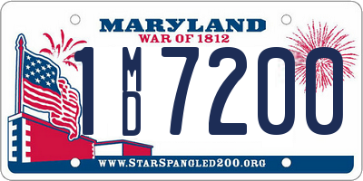 MD license plate 1MD7200