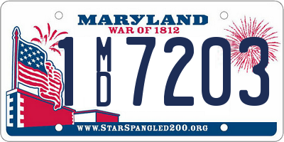 MD license plate 1MD7203