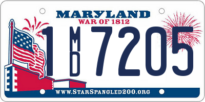 MD license plate 1MD7205