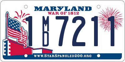 MD license plate 1MD7211