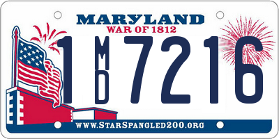 MD license plate 1MD7216