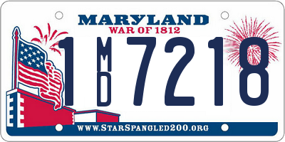 MD license plate 1MD7218