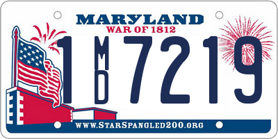 MD license plate 1MD7219