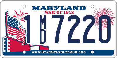 MD license plate 1MD7220