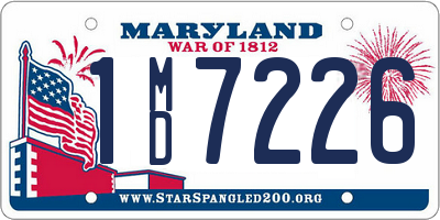 MD license plate 1MD7226