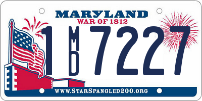 MD license plate 1MD7227