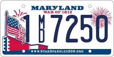 MD license plate 1MD7250