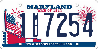 MD license plate 1MD7254