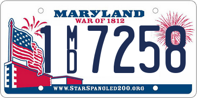 MD license plate 1MD7258