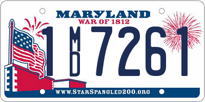 MD license plate 1MD7261