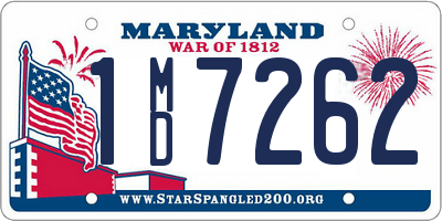 MD license plate 1MD7262