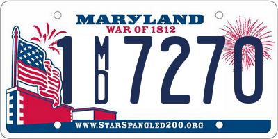 MD license plate 1MD7270