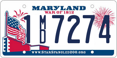 MD license plate 1MD7274