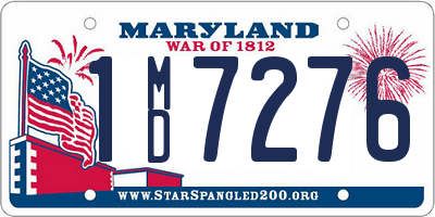 MD license plate 1MD7276
