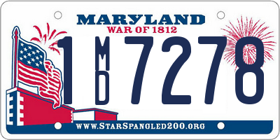 MD license plate 1MD7278