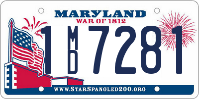 MD license plate 1MD7281