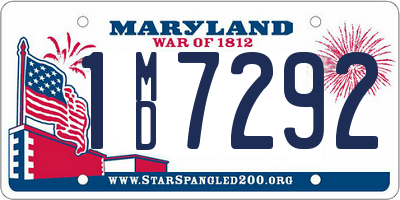 MD license plate 1MD7292