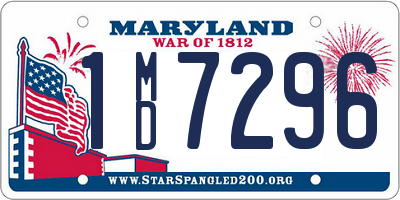 MD license plate 1MD7296