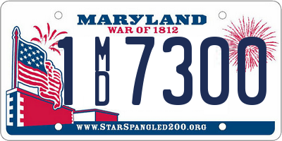 MD license plate 1MD7300