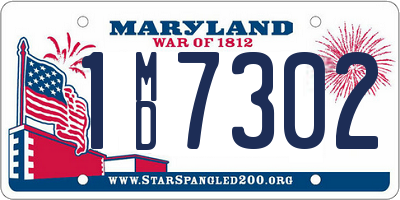 MD license plate 1MD7302